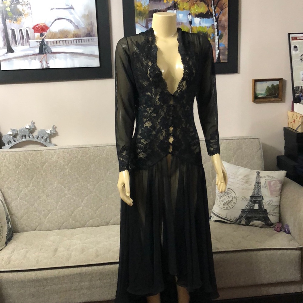 🌺🌺NATORI LACE ROBE - NIGHTGOWN SUZE S - Picture 2 of 15